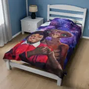 Michael Jackson & E.T. Cosmic Plush Blanket - MJ & ET Galaxy Throw Blankets