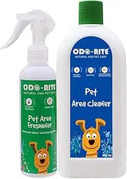 ODO-RITE Combo Pack Kennel Wash/Pet Floor Cleaner with Odour Neutralizer (500ml) with Pet Area Freshener Odour Remover (200ml) | Pack of 2
