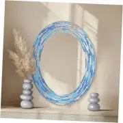 23"x29" Reeded Tiled Blue Mosaic Accent Vanity Mirror for Bathroom Wall,