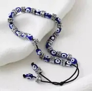 Evil Eye Greek Blue Hand Painted Decorative Light Weight Worry Beads Komboloi
