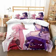 f781 Bed Sheets Girl Genshin Impact Beelzebul Bedding Set Duvet Cover Bed Set Quilt Cover Pillowcase Comforter king Queen Size Boys AdultBed Sheets R