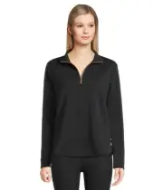 Skechers Women's Gowalk 1/4 Zip Soft Knit Jacket, Bold Black Size M