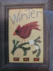 SamSarah Design Studio WINTER CARDINAL Cross Stitch & Woolfelt Applique Pattern