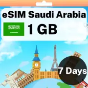 eSIM Saudi Arabia - 1 GB - 7 Days - Travel eSIM | QR code activation