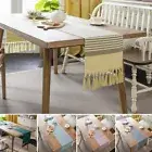 Jacquard Table Runner Tassel Fringed Tablecloth Dining Kitchen TV Desk Cover Dec