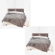 SOGA 2X 200cm Grey Fur Throw Blanket
