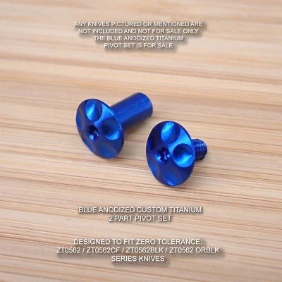Zero Tolerance ZT0562 ZT 562CF Knife BLUE Anodized Titanium Pivot Torx Screw Set