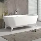 HAMPTON1600*800*600mm Cast Stone Solid Surface Bath Tub Matte White Freestanding
