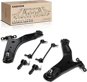 A-Premium 6Pcs Front Suspension Kit Automotive Replacement Parts Lower Control Arm and Ball Joint Assembly Tie Rod End Sway Bar Link Compatible with Hyundai Santa Fe 2001-2006
