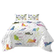 Colorful Water colored Cats Coverlet