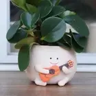 Resin Lazy Plant Pot Guitar Boy Soil Flower Pot Unique Succulent Pot