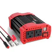 200W Car Power Inverter 12V DC to 110V AC Converter with 3.1 A Dual USB Red