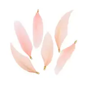 8 Feather Pendant Charms Dyed Natural Goose Earring Component Peach - Z1017