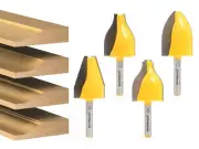 4 Bit Vertical Raised Panel Router Bit Set - 1/4" Shank - Yonico 12404q