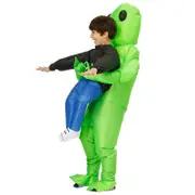 Ozoffer AU Scary Halloween Green Alien Inflatable Kid Costume Blow Up Suits Party Dress