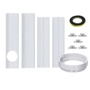 67-220cm Air Conditioner Sliding Door AC Vent Kit, Universal Adjustable PVC Balcony Seal Kit Plates 5.1" and 5.9" Diameter Portable AC Exhaust Hose