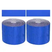 2Pcs 3.9inch x 78.7ft Bulletin Board Border, Metallic Blue (1.3mm)