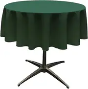 LA Linen Polyester Poplin Round Tablecloth, 51", Green Hunter