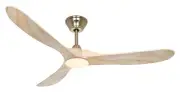Energy saving Ceiling Fan Remote Control LED Light Eco Genuine Brass Wood Wooden