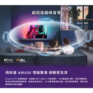 十倍蝦幣Dolby Atmos【PHILIPS飛利浦】55吋4K OLED安卓連網語音聲控聯網液晶電視55OLED806