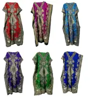 Women Caftan Long Kaftan Dress Tunic Dress Night Gown Hippy Boho Maxi Plus Size
