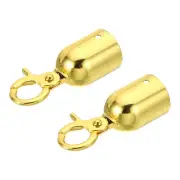 1.1" Stanchion Rope End Stopper, 2pcs Cord End Caps Barrier Rope End Cap, Golden