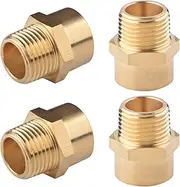 Tsinghwang 4 Pack G 1/2 (BSP) Female Thread to US 1/2 NPT Male Thread Brass Pipe Fitting Adapter,G to NPT Adapter 1/2 Inch Converter Connector