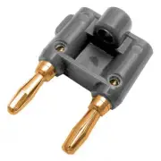 Calrad 30-441 - Audio Connector, Dual Banana Plug, Black