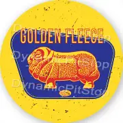 Round-Golden Fleece Logo-Rustic Metal Sign Mancave Workshop Australian made