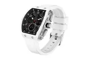 Digital Watch Waterproof Silicone Sport Wristwatch with Multifunctional Features-White Watch