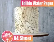 SHEET MUSIC PATTERN Edible Cake Wrap Topper Wafer Paper MUSICIAN PRINT A4