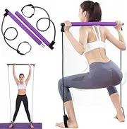 Pilates Exercise Bar with Resistance Band, for Whole-Body Workouts, Yo