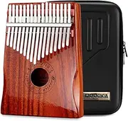 MOOZICA 17 Keys Kalimba Thumb Piano, Solid Koa Wood Professional Kalimba Marimba with Professional Kalimba Case Musical Instrument Gift (Koa-K17KP)