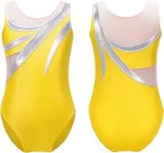 [iEFiEL] Gymnastics Leotards for Girls Ballet Dancewear Bronzing Cloth Skating Dance Costume 6-16 Years Jumpsuit Camisole