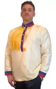 Sinag Philippine Flag Organza Barong Tagalog - ORDER US SIZE