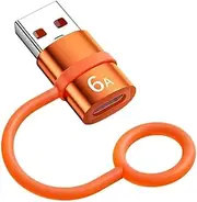 2 Pack 6A USB to Type C OTG Adapter Type C to USB Converter USB3.0 Adapter,Orange