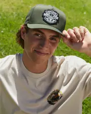 [The Mad Hueys] The Mad Hueys Men's Full Throttle Twill Snapback Cap in Dusty Green One Size Dusty Green