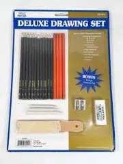 NOS Vintage Pro Art No. 3075 Deluxe Drawing Kit Set Pencil Paper Pad Smudge