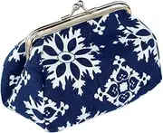 [Hemasa] Heamsa Floral Buckle Women Wallet Dumpling Shape Elegant Lady Retro Clutch Hasp Canvas Bag Mini Coin Purse