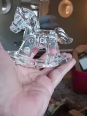 Vintage KristalColor Italy Crystal Figurine / Paperweight – Rocking Horse