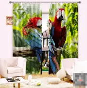 3D Two parrot 5 Blockout Photo Curtain Printing Curtains Drapes Fabric Window AU