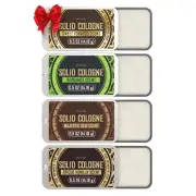 4 Pack Solid Colognes Men 0.5 Oz - Perfume with Cedar Wood, Clary Sage, Vetiver
