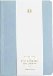 Daily Essential Notebook, Lined Notebook for Productivity, Journal Notebook for Creative Writing, Office Supplies for To Do Lists Cotton Cover, A5 Notebook, 144 Pages, Light Blue Notebook - Intelligent Change