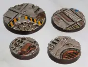 5 Miniature Bases Resin INDUSTRIAL SPACESHIP Unpainted Pick 25mm 28mm 32mm 40mm