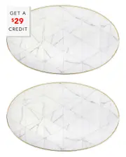 Vista Alegre Carrara Large Oval Platters (Set Of 2) with $29 Credit