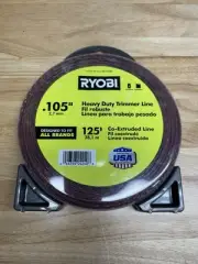 Ryobi Weed Wacker String .105 Heavy Duty Spiral Twist Trimmer Line Donut Clam