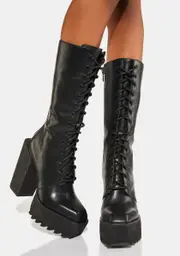 [DARKER WAVS] Flanger Angular Platform Boots