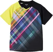ヴィクタス(Victas) Victus 612501 Table Tennis Uniform, J.T.T.A (Japan Table Tennis Association) Certified Sweat-Absorbing Quick-Drying, Unisex, Gradation Check Game Shirt, Black