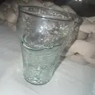 Mini 4” Vintage Coca Cola Coke Glass Embossed Pebbled Hammered Finish Green