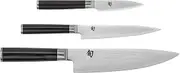 Shun Kai Classic 3 Piece Chefs Kitchen Knife Set, Stainless Steel, DMS300